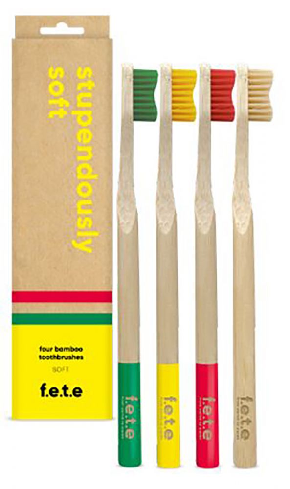 F.E.T.E. Bamboo Toothbrushes — Soft, 4-Pack