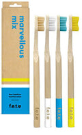 F.E.T.E. Adult Bamboo Toothbrushes — Medium, Multicolor 4-Pack