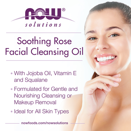 NOW Solutions Soothing Rose Facial Cleansing Oil 4 oz | Gentle