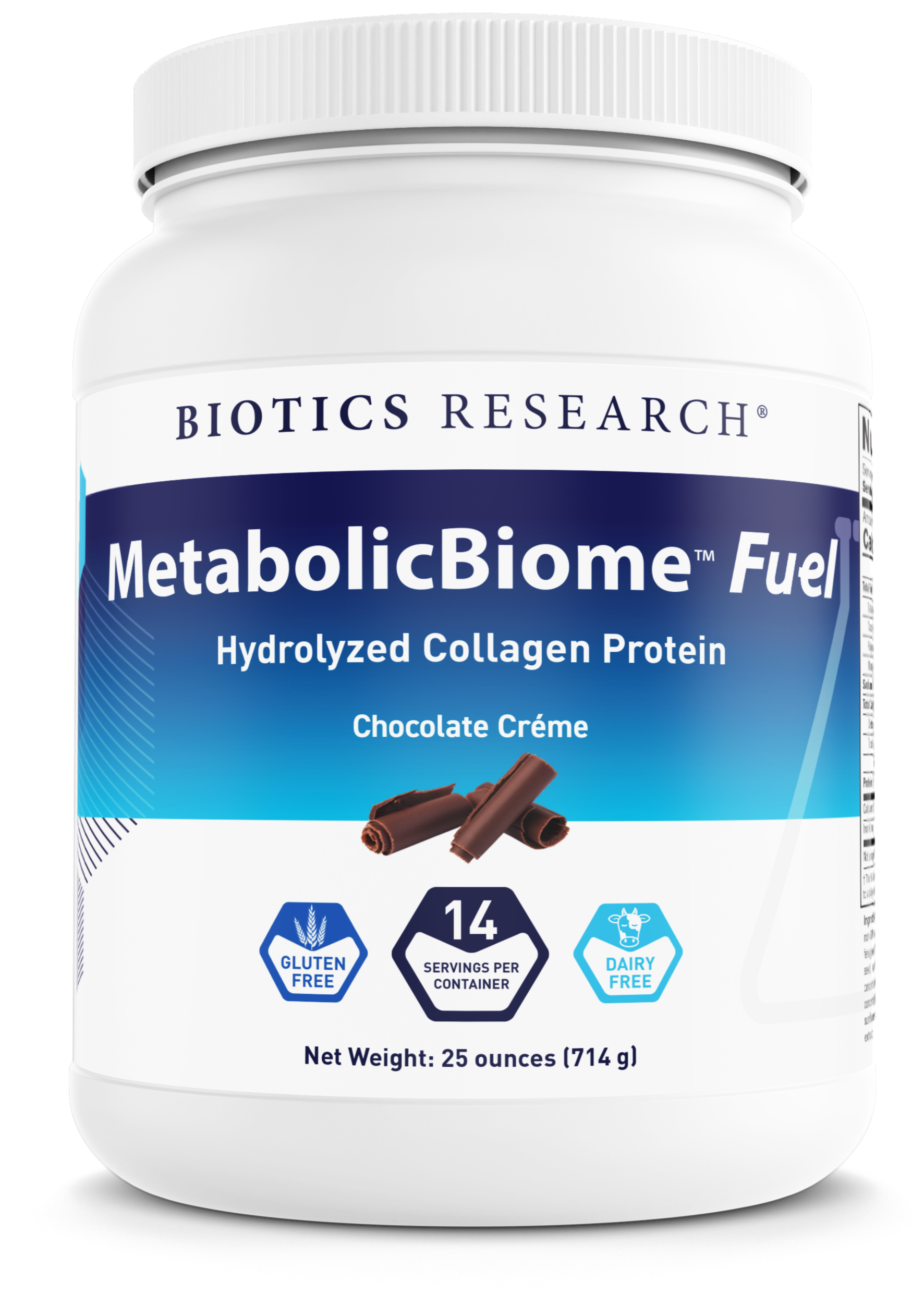 MetabolicBiome™ Fuel HydrolyzedChocolate Collagen Protein by Biotics Research - 25 oz