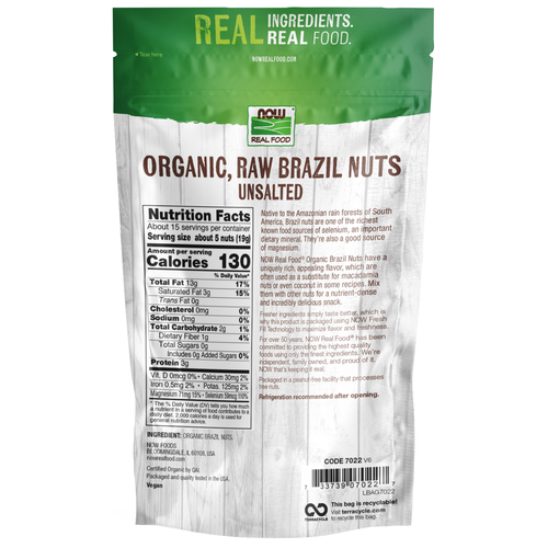 NOW Foods Organic Raw Unsalted Brazil Nuts 10 oz