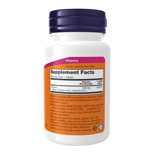 NOW Foods Vitamin B-1 100 mg 100 Tablets