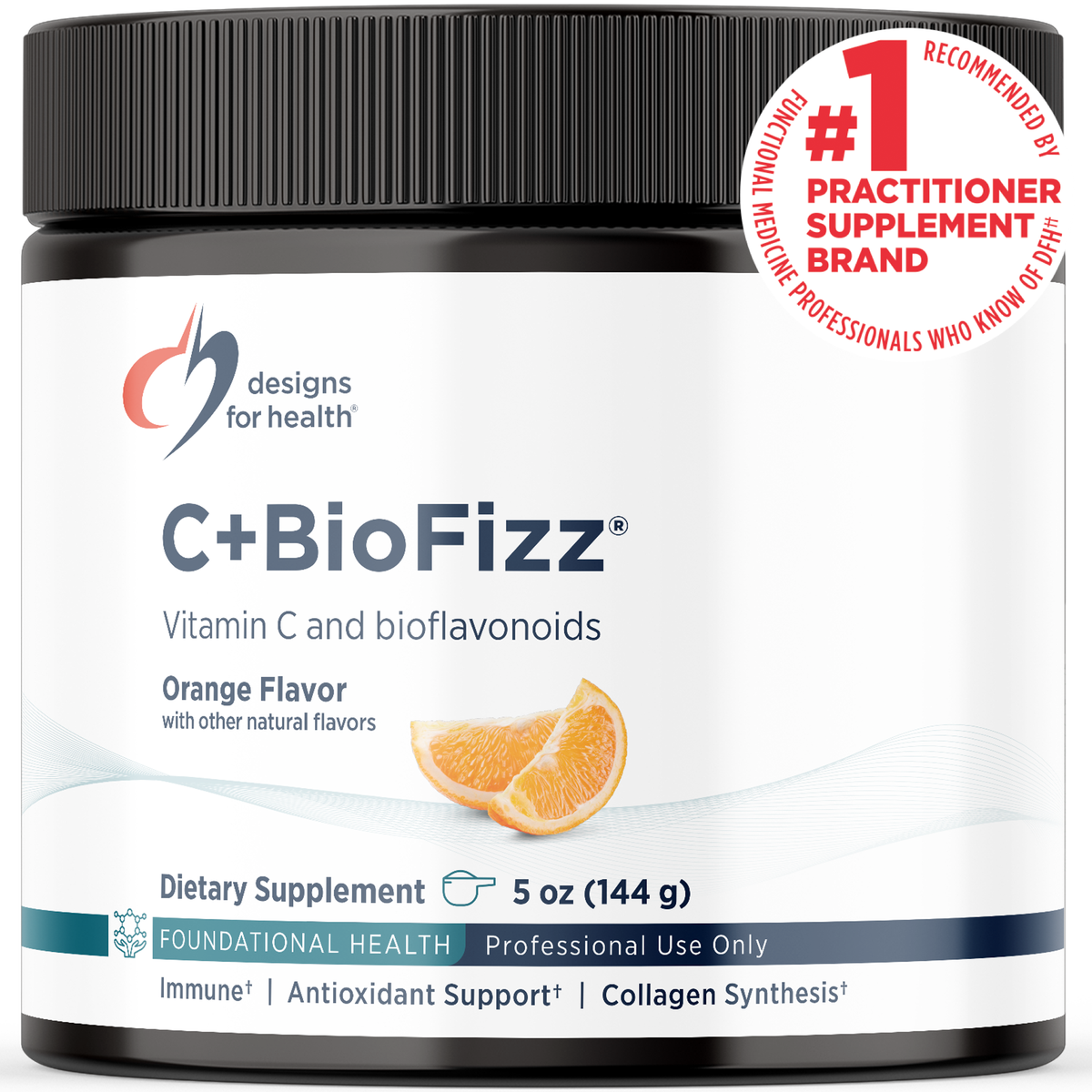 Designs for Health C+BioFizz 144 g (5 oz) powder front label