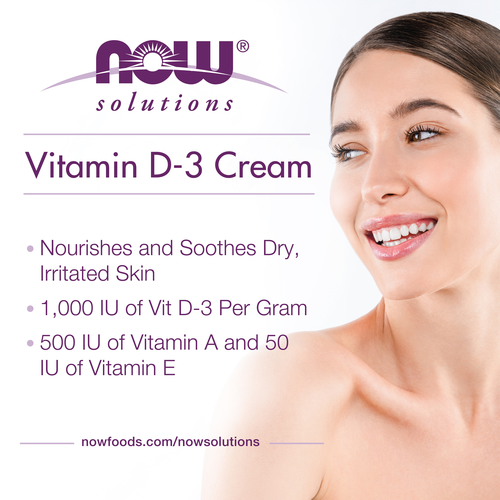 Now Solutions Vitamin D-3 Cream 1,000 IU per gram 4 oz