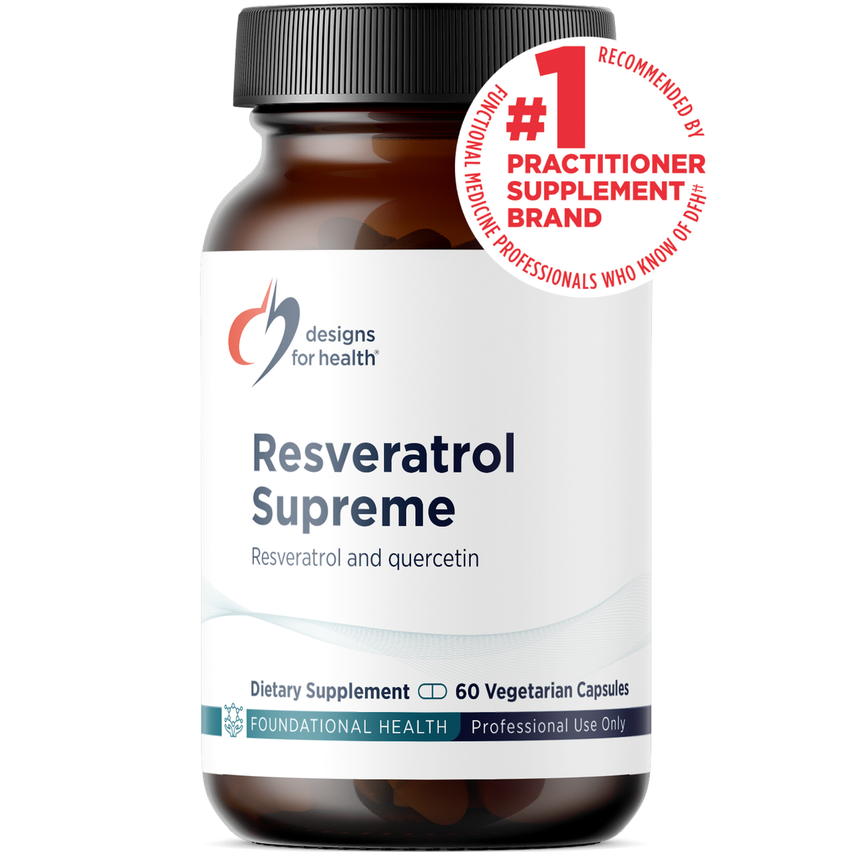 Designs for Health Resveratrol Supreme 60 capsules front label