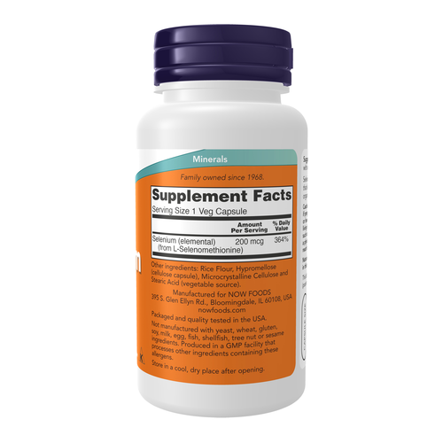 NOW Foods Selenium 200 mcg 90 Veg Capsules