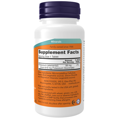 NOW Foods Potassium Gluconate 99 mg 100 Tablets