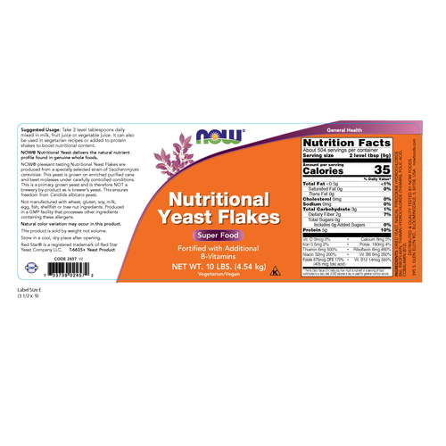 NOW Foods Nutritional Yeast Flakes | 10 Lb Bulk | B12 & Protein