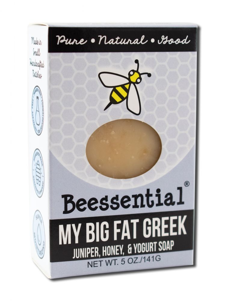 Beessential Greek Juniper Honey & Yogurt Bar Soap, 5 oz