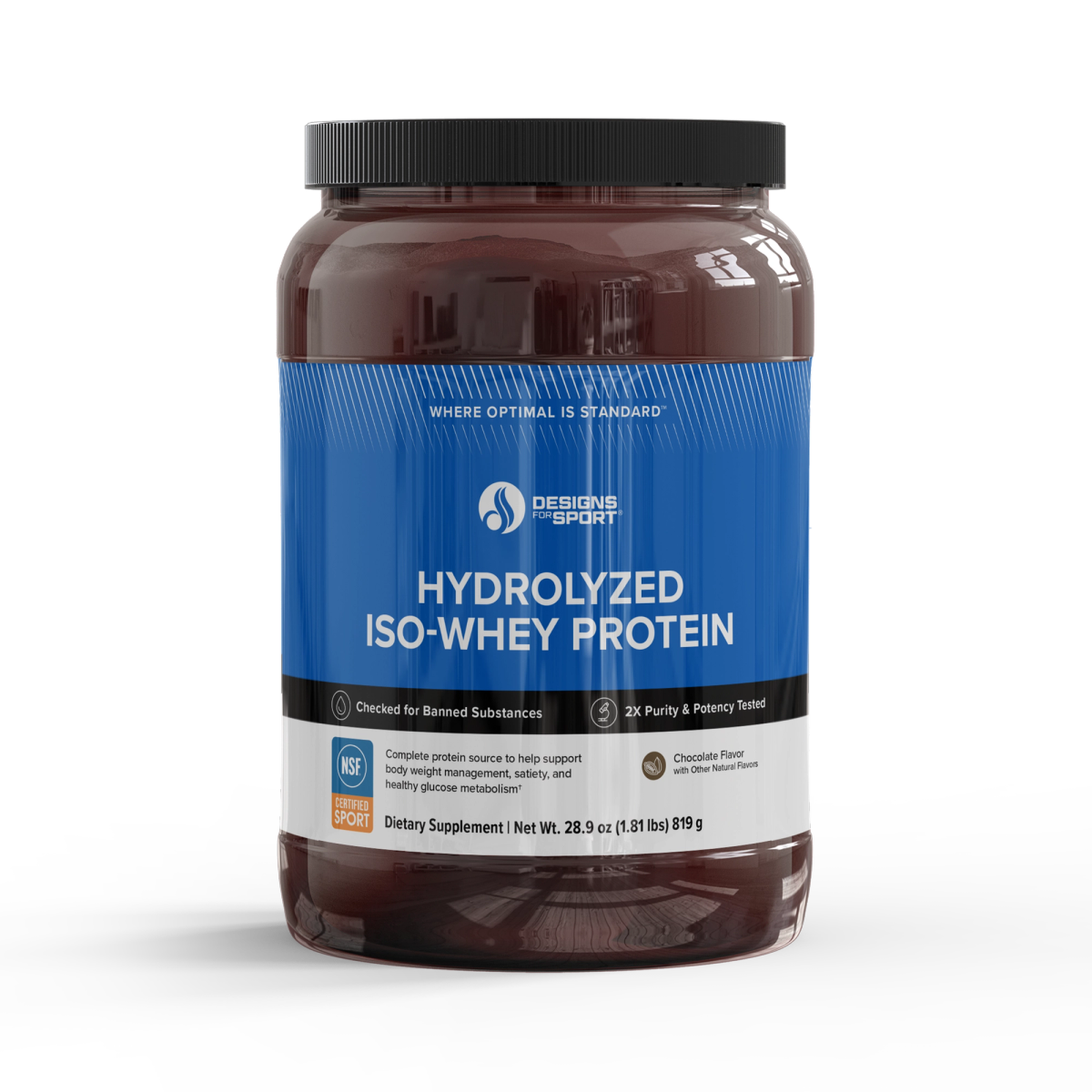 Designs for Health Hydrolyzed ISO-Whey Protein 819 g (1.8 lbs) front label