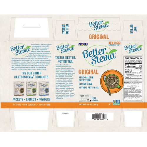 NOW Foods BetterStevia Packets 100 Count
