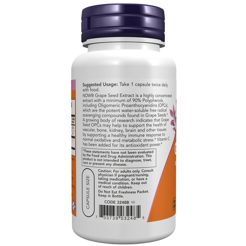 NOW Foods Grape Seed 100 mg 100 Veg Capsules