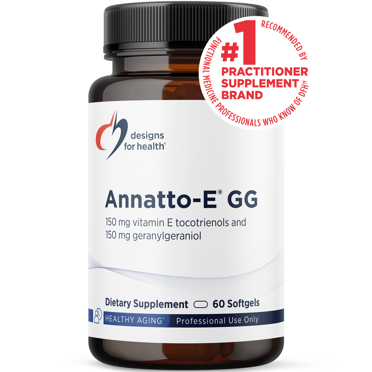 Designs for Health Annatto-E GG 60 softgels front label