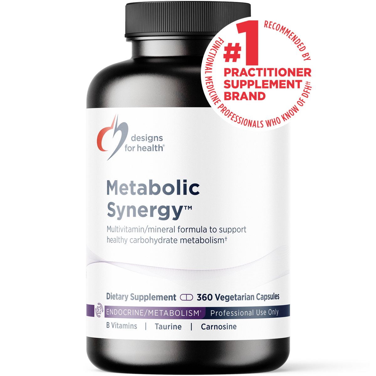 Designs for Health Metabolic Synergy 360 capsules front label