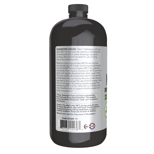 NOW Sports Organic MCT Oil 32 fl oz
