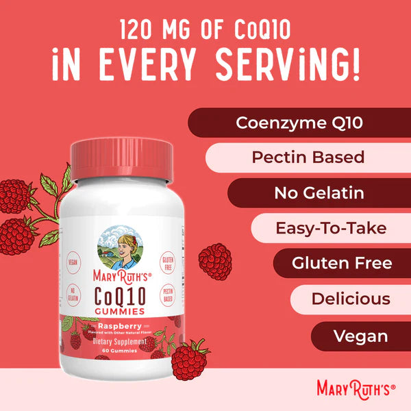 MaryRuthâ€™s CoQ10 Gummies Raspberry 60 Count