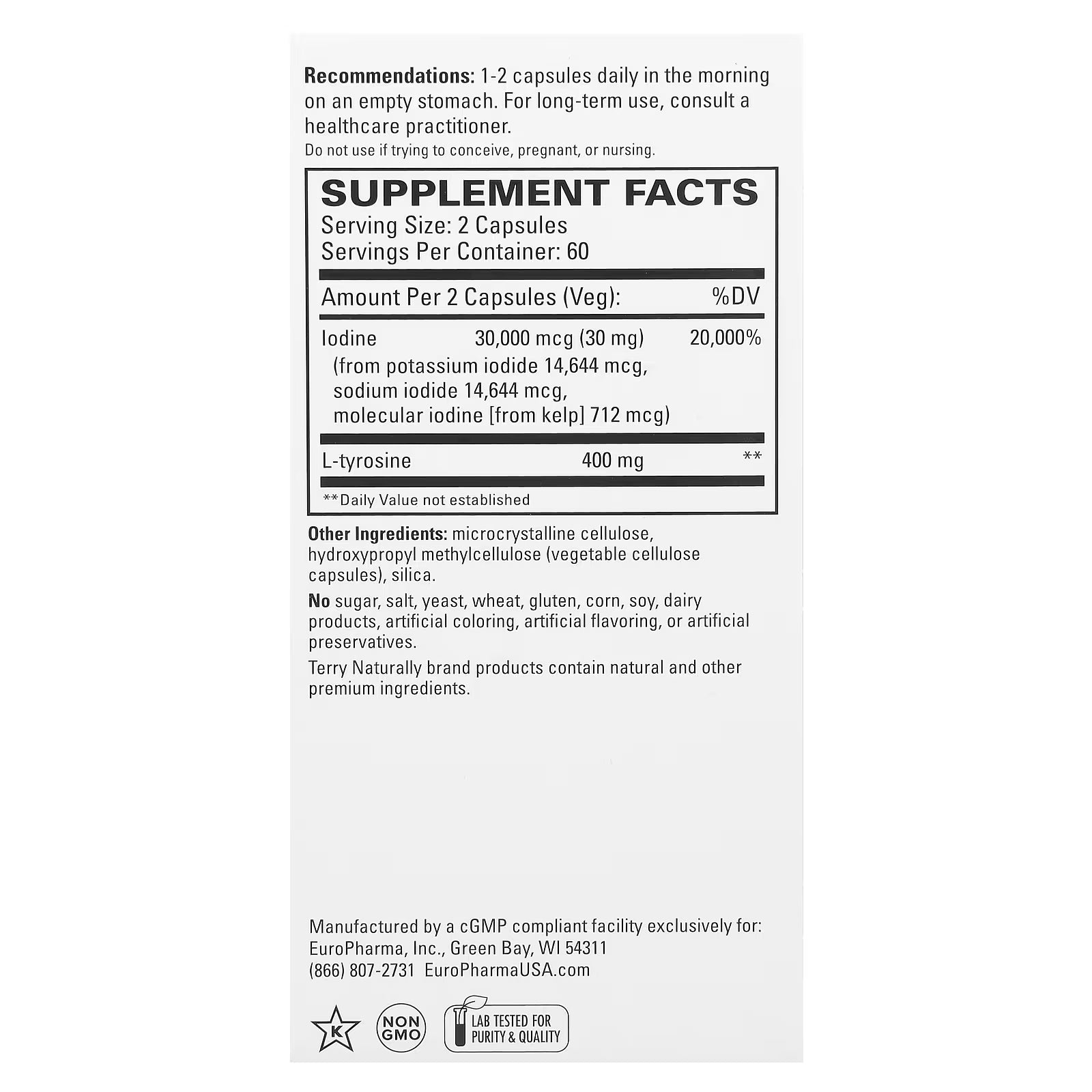 Terry Naturally Thyroid Care 120 Capsules