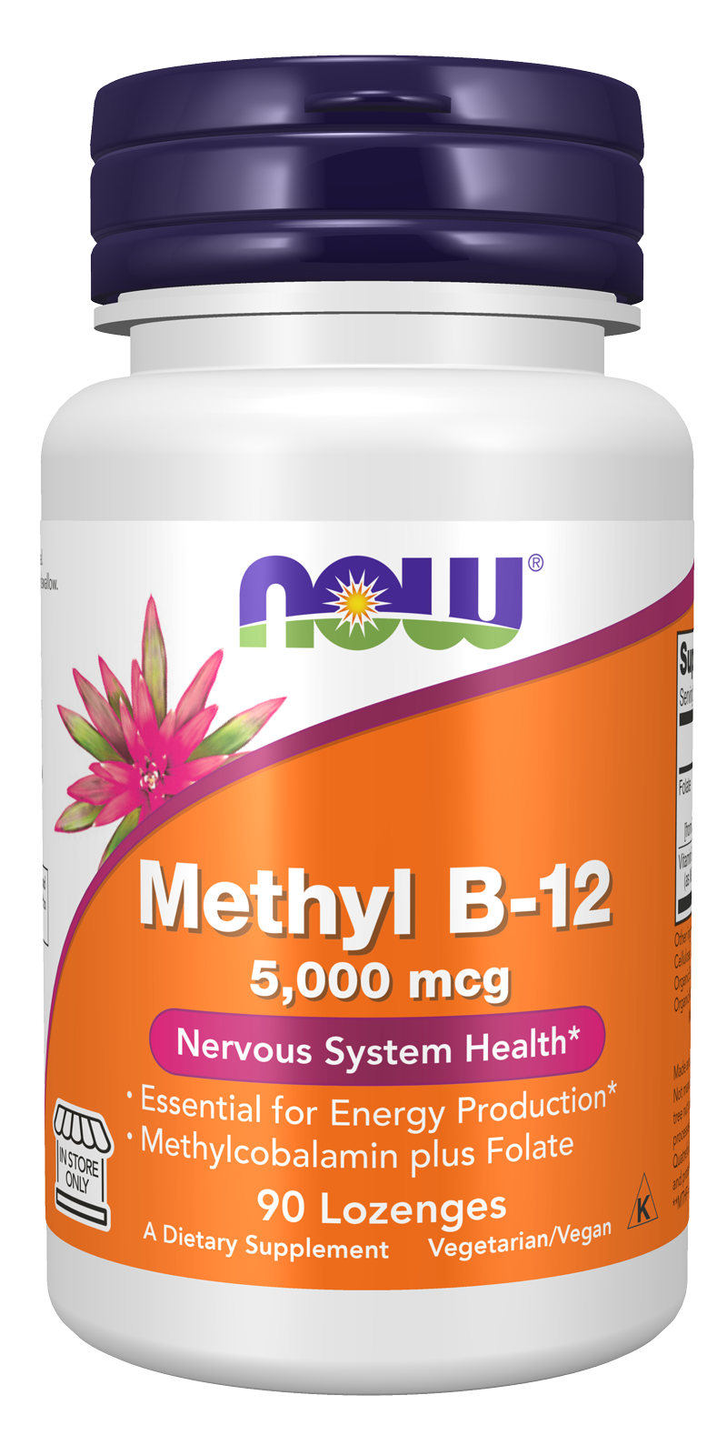 NOW Foods Methyl B-12 5,000 mcg - 90 Lozenges front package image