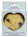 Auroshikha Hexagon Terra Cotta (3 in x 1 in) Flower Candle Patchouli