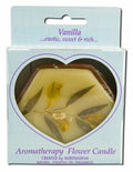 Auroshikha Hexagon Terra Cotta (3 in x 1 in) Flower Candle Vanilla