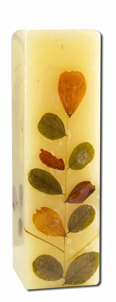 Auroshikha Square (1.5 in x 4.75 in) Flower Candle Patchouli