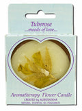 Auroshikha Medium Terra Cotta (2.5 in x 1in) Round Flower Candle Tuberose