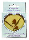 Auroshikha Medium Terra Cotta (2.5 in x 1in) Round Flower Candle Citronella