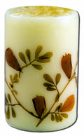 Auroshikha Cylindrical (1.75 in x 2.75 in)(4.6 cm) Flower Candle Citronella