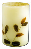 Auroshikha Cylindrical (1.75 in x 2.75 in)(4.6 cm) Flower Candle Eucalyptus