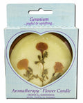 Auroshikha Large Terra Cotta (3.63 in x 1 in) Round Flower Candle Geranium