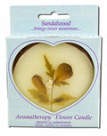 Auroshikha Large Terra Cotta (3.63 in x 1 in) Round Flower Candle Sandalwood