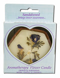 Auroshikha Hexagon Terra Cotta (3 in x 1 in) Flower Candle Sandalwood