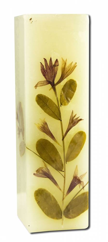 Auroshikha Square (1.5 in x 4.75 in) Flower Candle Rose