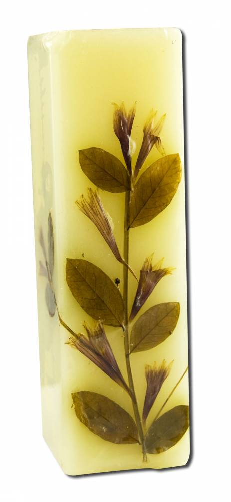 Auroshikha Square (1.5 in x 4.75 in) Flower Candle Sandalwood
