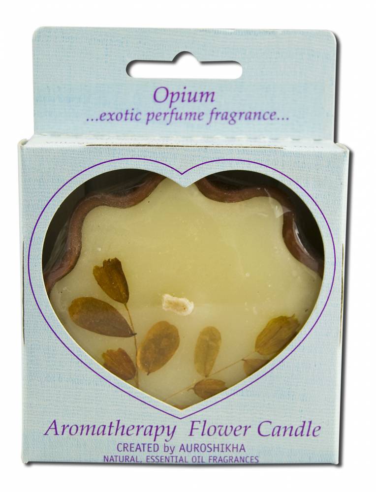 Auroshikha Flower Shape Terra Cotta (3.38 in x 1 in) Flower Candle Opium