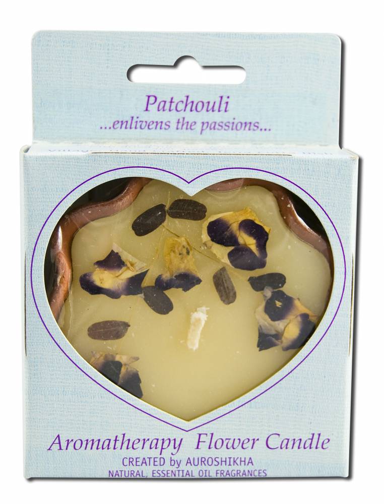 Auroshikha Flower Shape Terra Cotta (3.38 in x 1 in) Flower Candle Patchouli