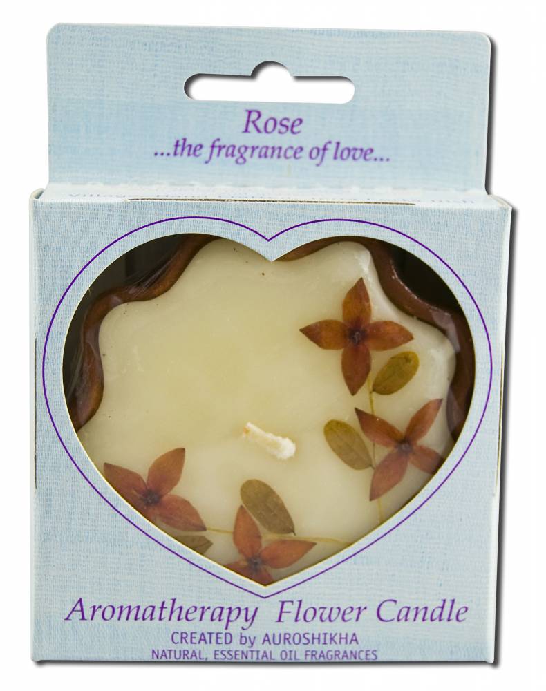 Auroshikha Flower Shape Terra Cotta (3.38 in x 1 in) Flower Candle Rose