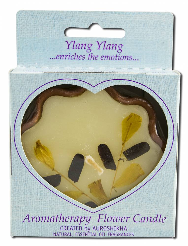 Auroshikha Flower Shape Terra Cotta (3.38 in x 1 in) Flower Candle Ylang Ylang