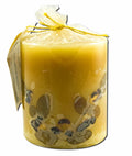 Auroshikha 3 in Pillar (2.75 in x 3 in) Flower Candle Cedar