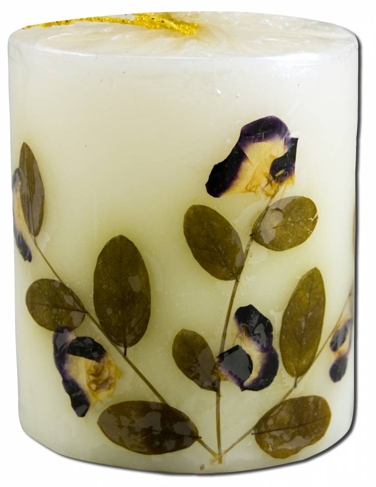 Auroshikha 3 in Pillar (2.75 in x 3 in) Flower Candle Rose