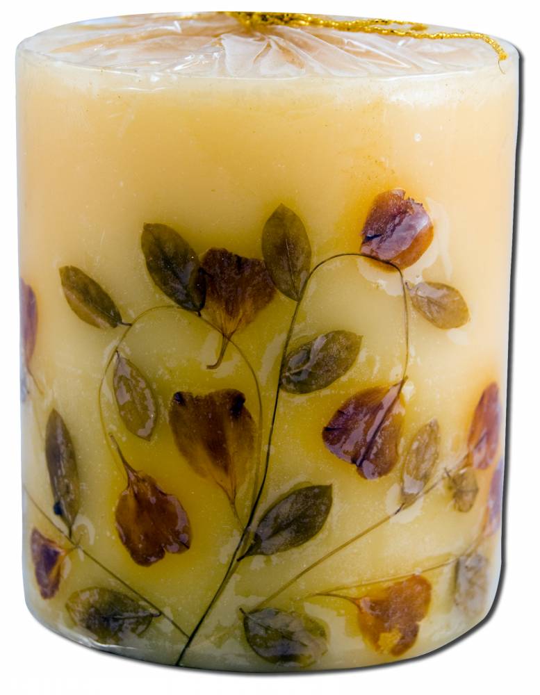Auroshikha 3 in Pillar (2.75 in x 3 in) Flower Candle Tuberose