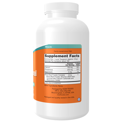 NOW Foods Bone Meal Powder 16 oz | Calcium & Phosphorus for Bones