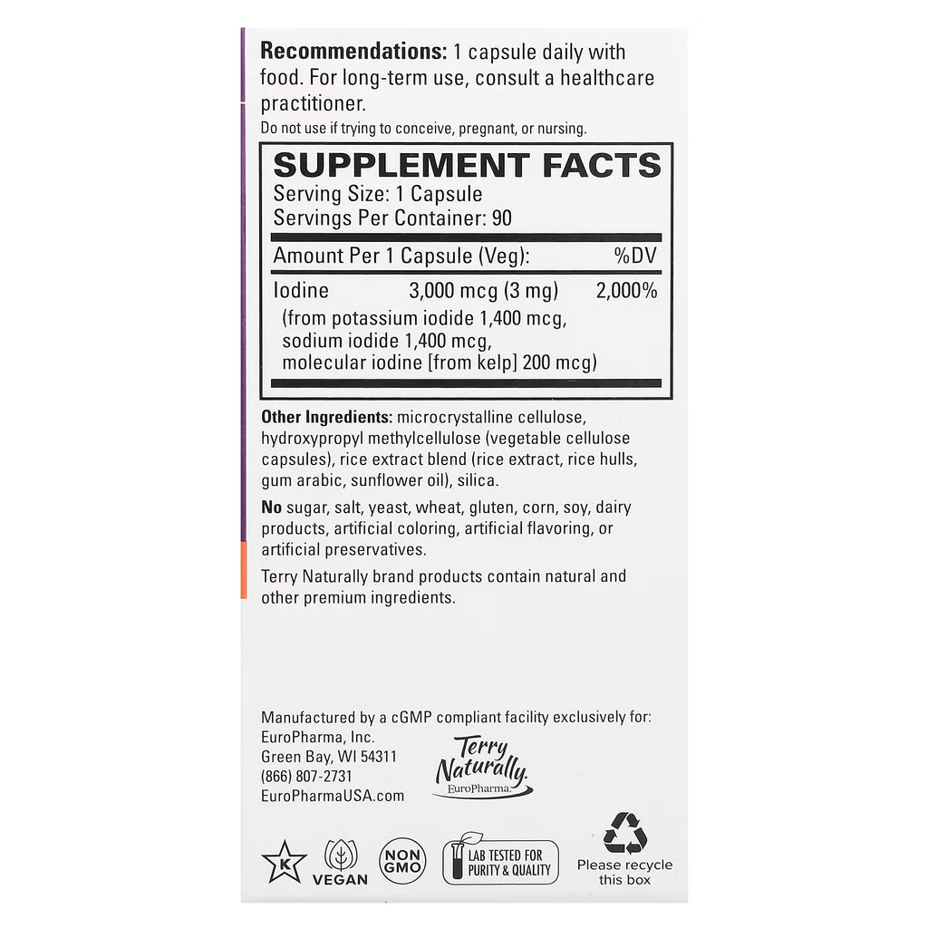 Terry Naturally Tri-Iodine 3 mg 90 Capsules