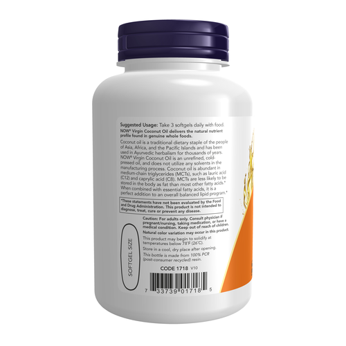 NOW Foods Virgin Coconut Oil 1000 mg 120 Softgels