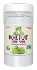 NOW Foods Monk Fruit Extract, Organic Powder - 3.7 oz. front package image