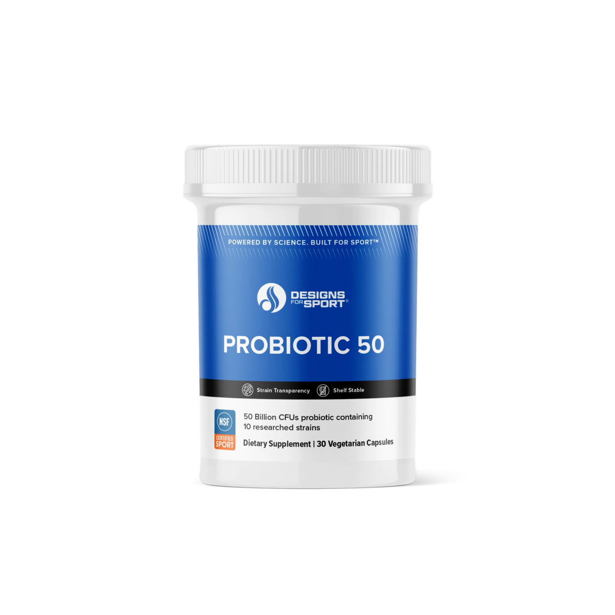 Designs for Health Probiotic 50 30 vegetarian capsules front label