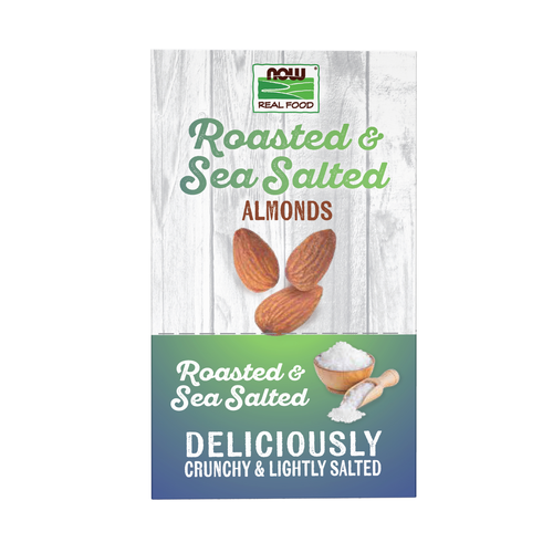 NOW Foods Roasted Sea Salted Almonds 10-Pack | Snack Packs