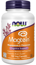 NOW Foods Magtein® - 100 Veg Capsules front package image