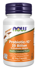 NOW Foods Probiotic-10™ 25 Billion - 60 Veg Capsules front package image