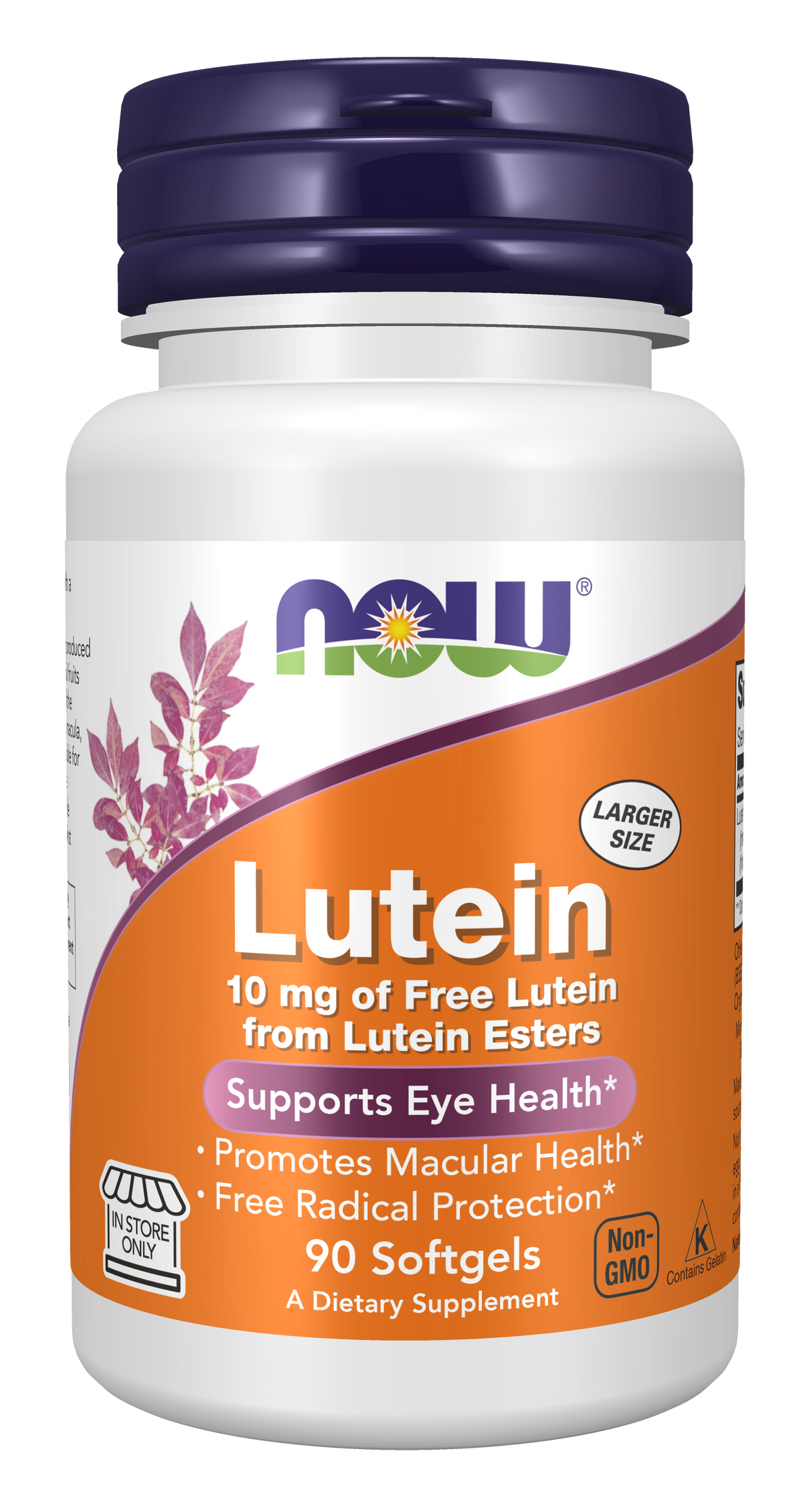 NOW Foods Lutein 10 mg - 90 Softgels front package image